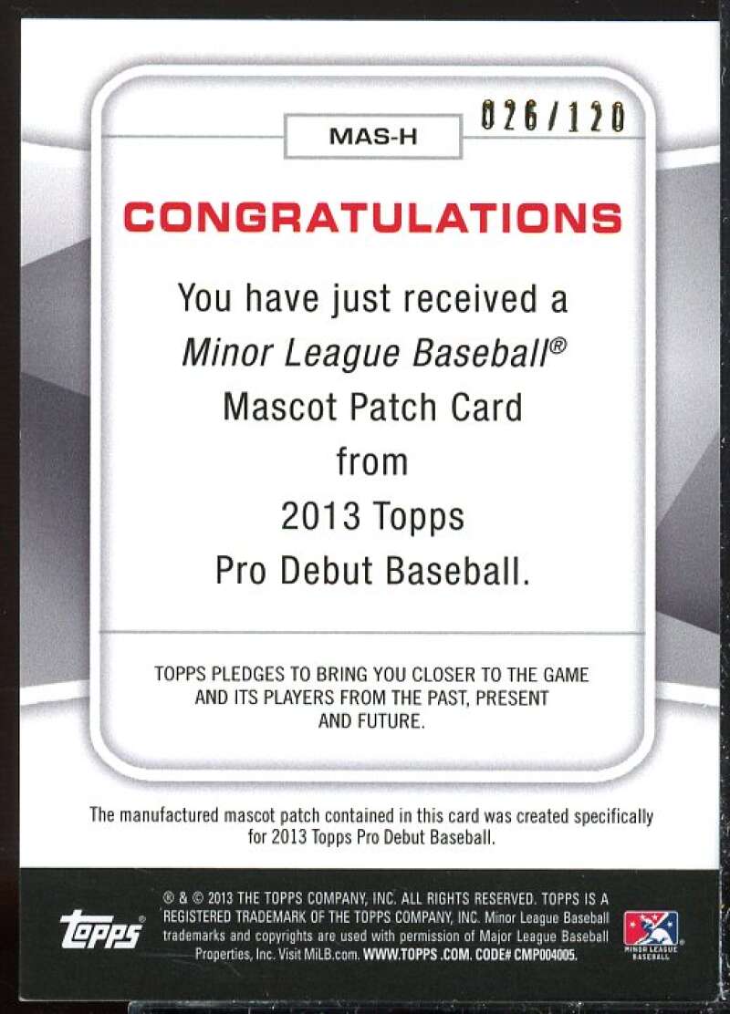 Homer Card 2013 Topps Pro Debut Mascots #H  Image 2