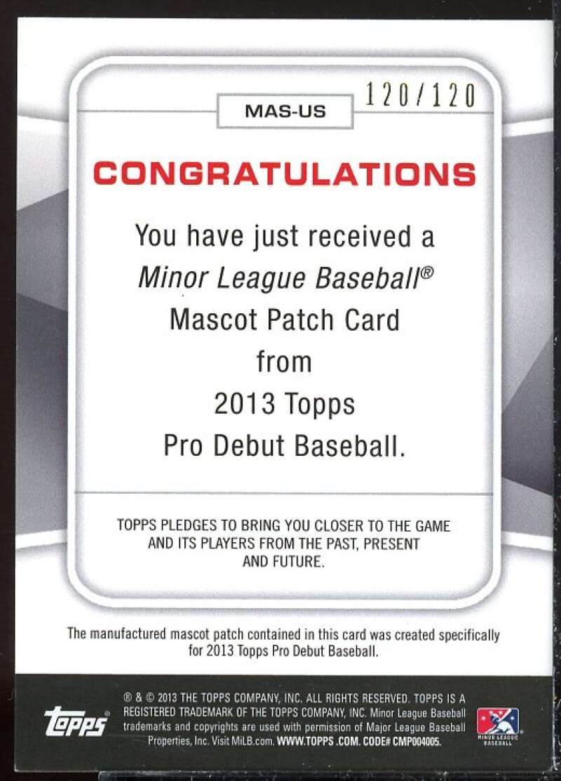 Uncle Sam Card 2013 Topps Pro Debut Mascots #US  Image 2