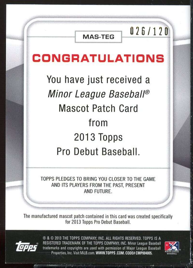 Tim E. Gator Card 2013 Topps Pro Debut Mascots #TEG  Image 2