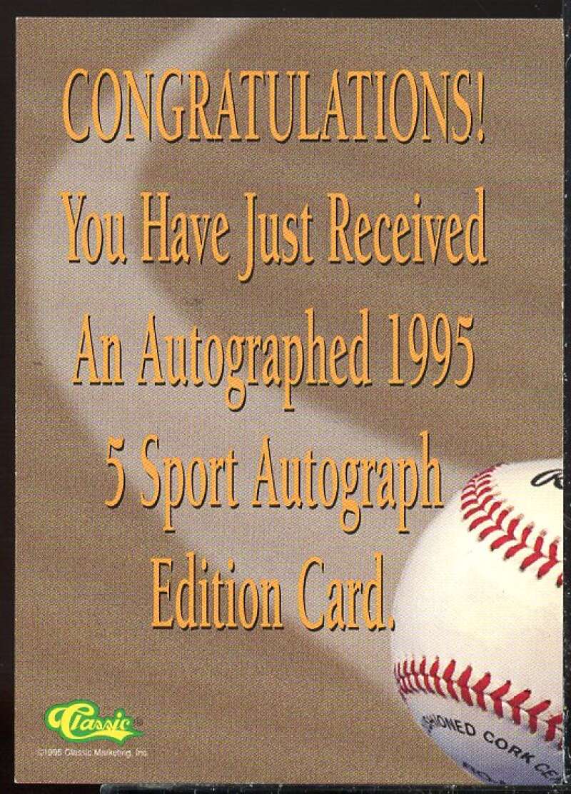 Dustin Hermanson Card 1994 Classic Four Sport Autographs #166A  Image 2