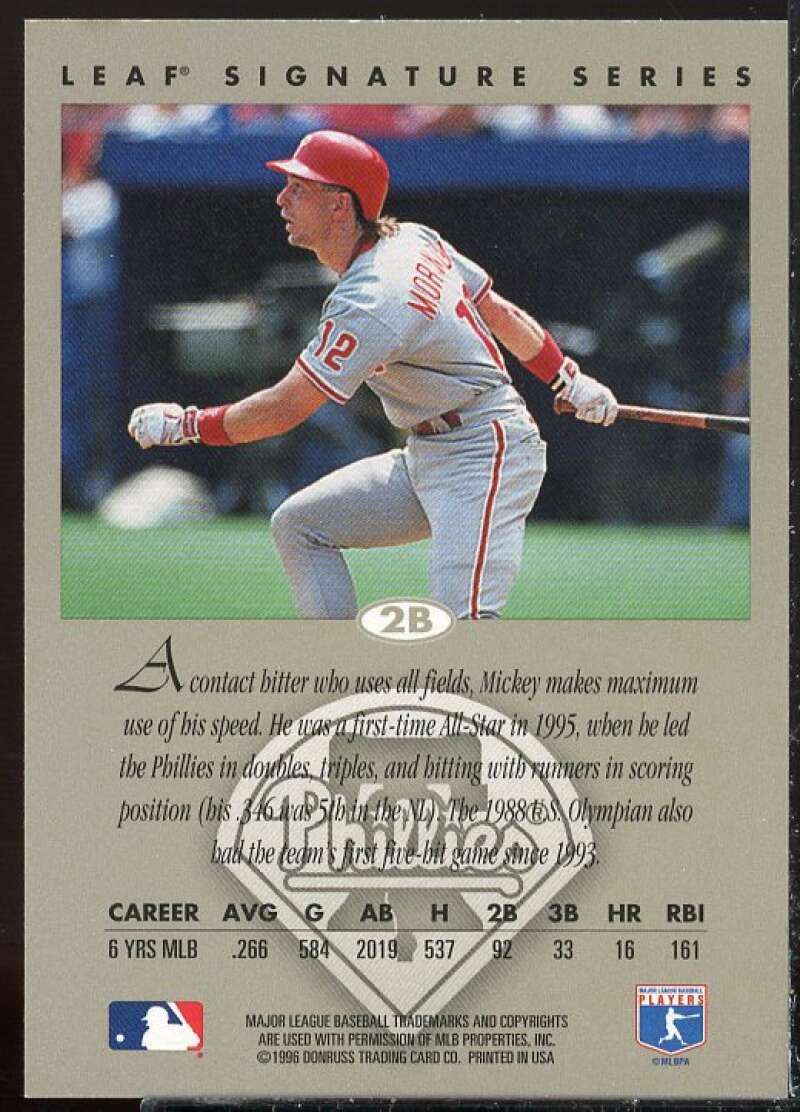 Mickey Morandini Card 1996 Leaf Signature Autographs #161  Image 2