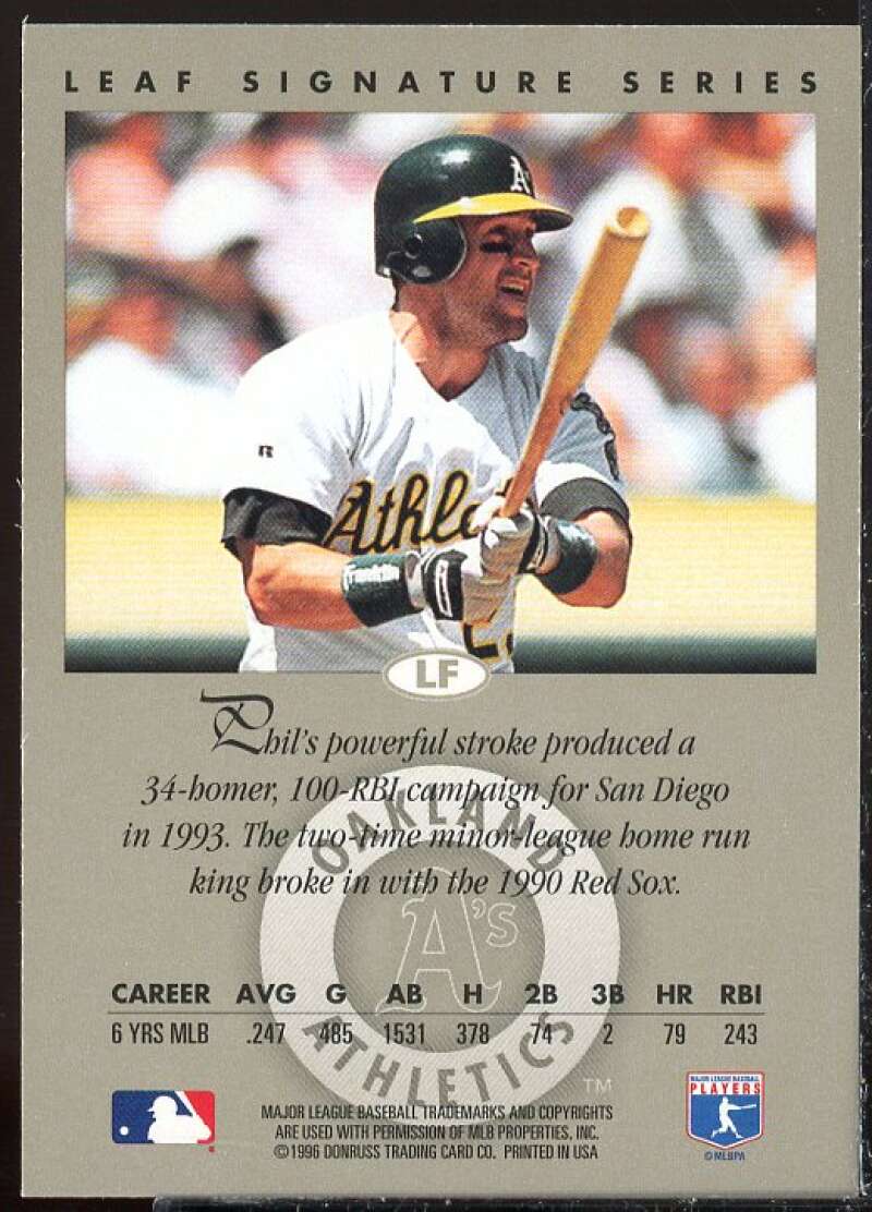 Phil Plantier Card 1996 Leaf Signature Autographs #183  Image 2