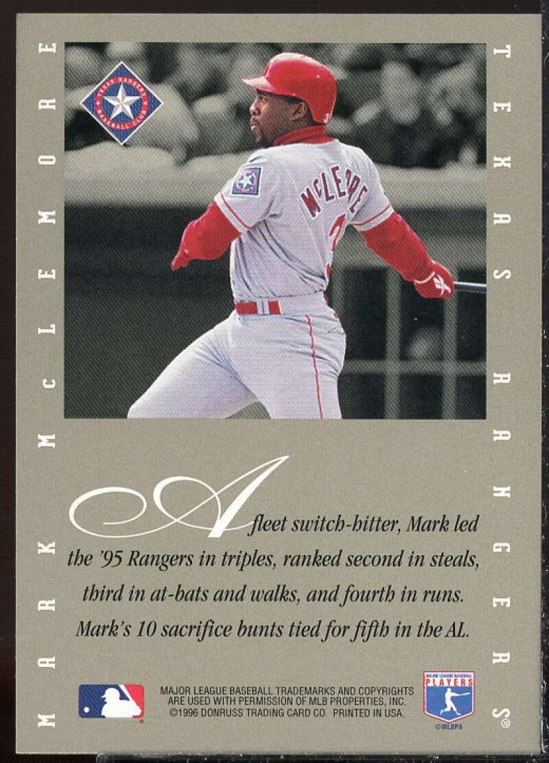 Mark McLemore Card 1996 Leaf Signature Extended Autographs #125  Image 2