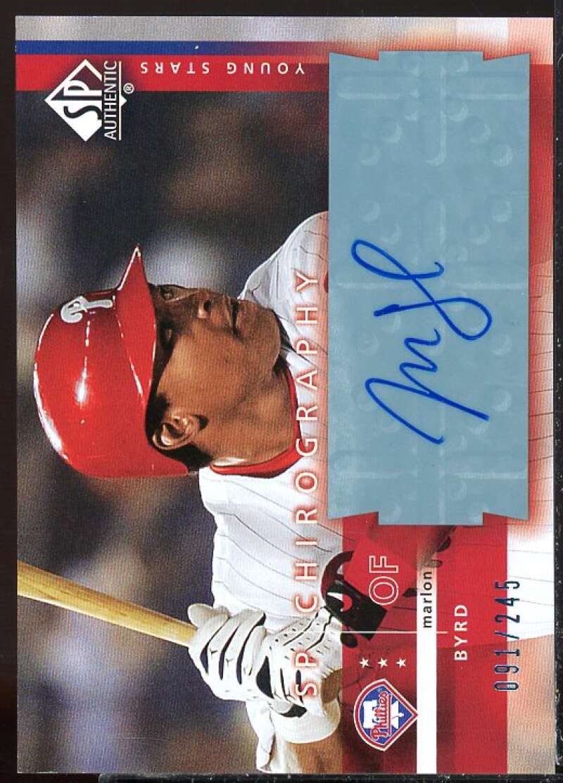 Marlon Byrd Card 2003 SP Authentic Chirography Young Stars #MB  Image 1