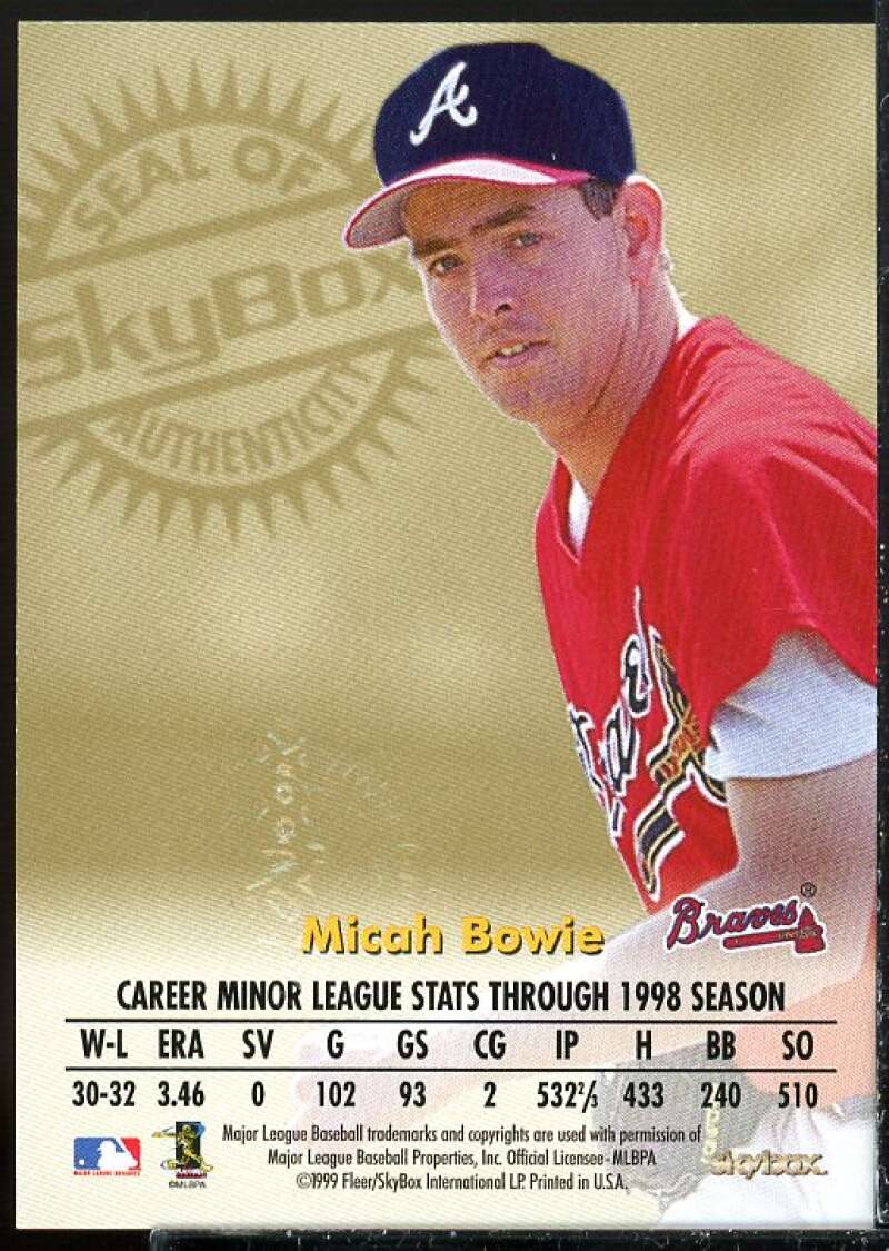 Micah Bowie Card 1999 SkyBox Premium Autographics #5  Image 2