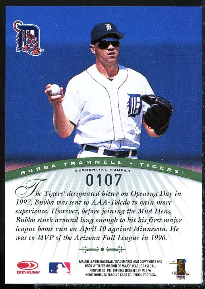 Bubba Trammell Card 1997 Donruss Signature Autographs Millennium #123  Image 2