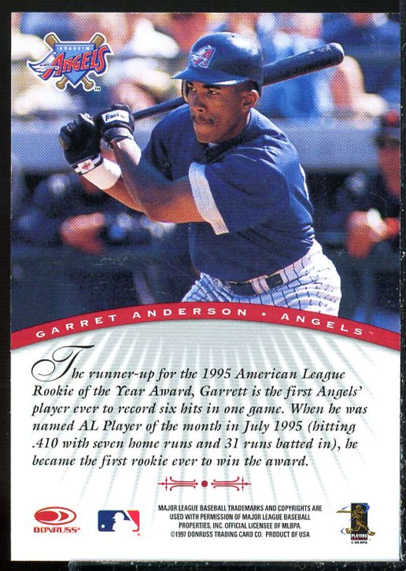 Garret Anderson Card 1997 Donruss Signature Autographs #7  Image 2