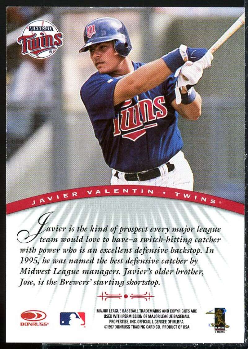 Javier Valentin Card 1997 Donruss Signature Autographs #100  Image 2