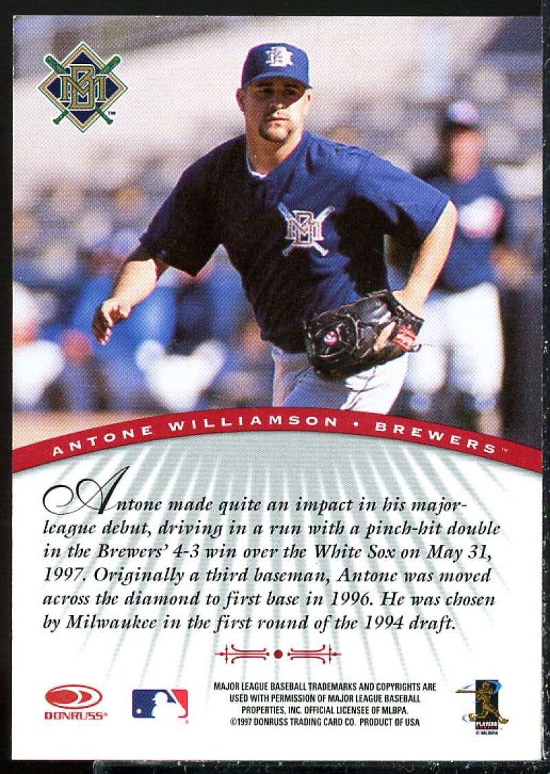 Antone Williamson Card 1997 Donruss Signature Autographs #111  Image 2