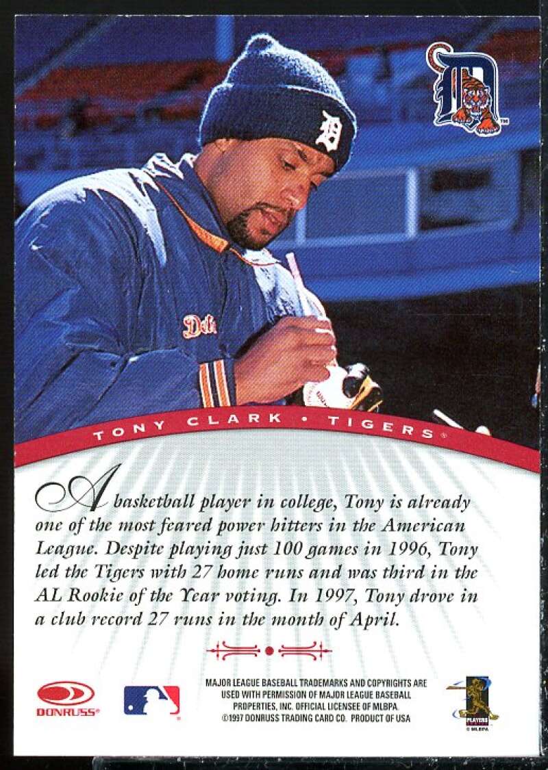 Tony Clark Card 1997 Donruss Signature Autographs #18  Image 2