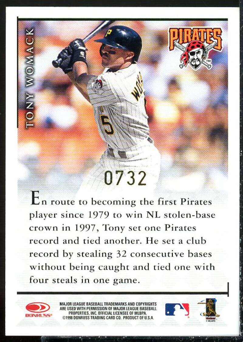 Tony Womack Card 1998 Donruss Signature Autographs Millennium #124  Image 2