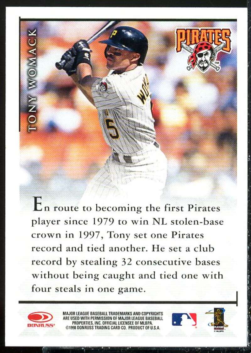 Tony Womack Card 1998 Donruss Signature Autographs #97  Image 2