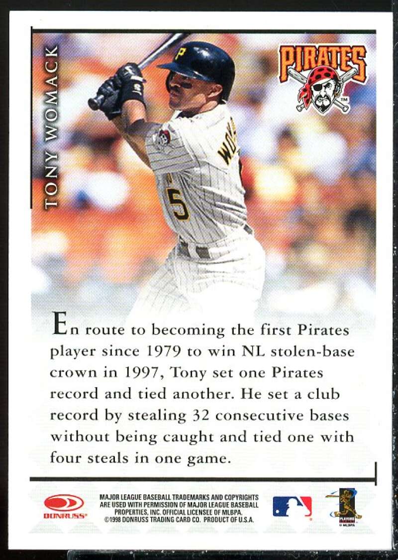 Tony Womack Card 1998 Donruss Signature Autographs #97  Image 2