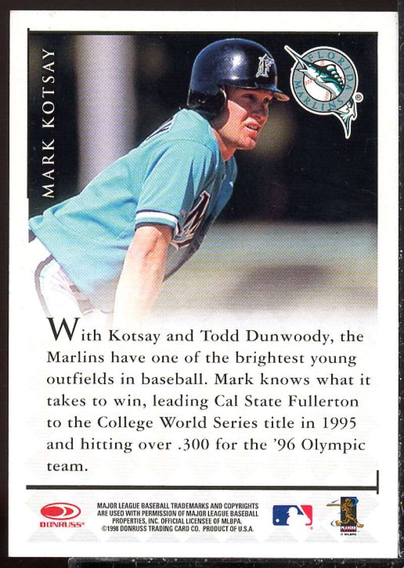 Mark Kotsay Card 1998 Donruss Signature Autographs #51  Image 2