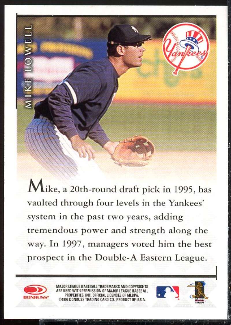 Mike Lowell Card 1998 Donruss Signature Autographs #56  Image 2