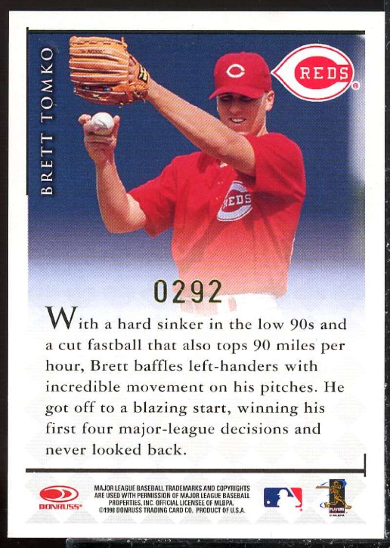 Brett Tomko Card 1998 Donruss Signature Autographs Millennium #111  Image 2