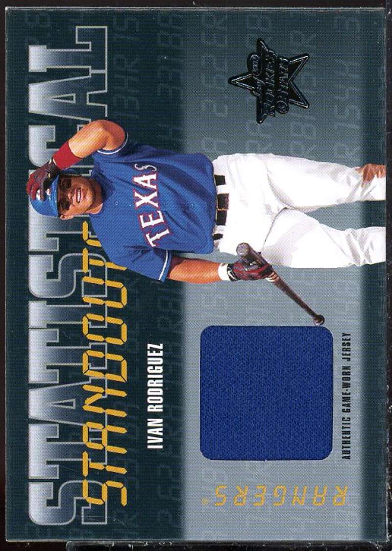 Ivan Rodriguez 2002 Leaf Rookies and Stars Statistical Standouts Materials #14  Image 1