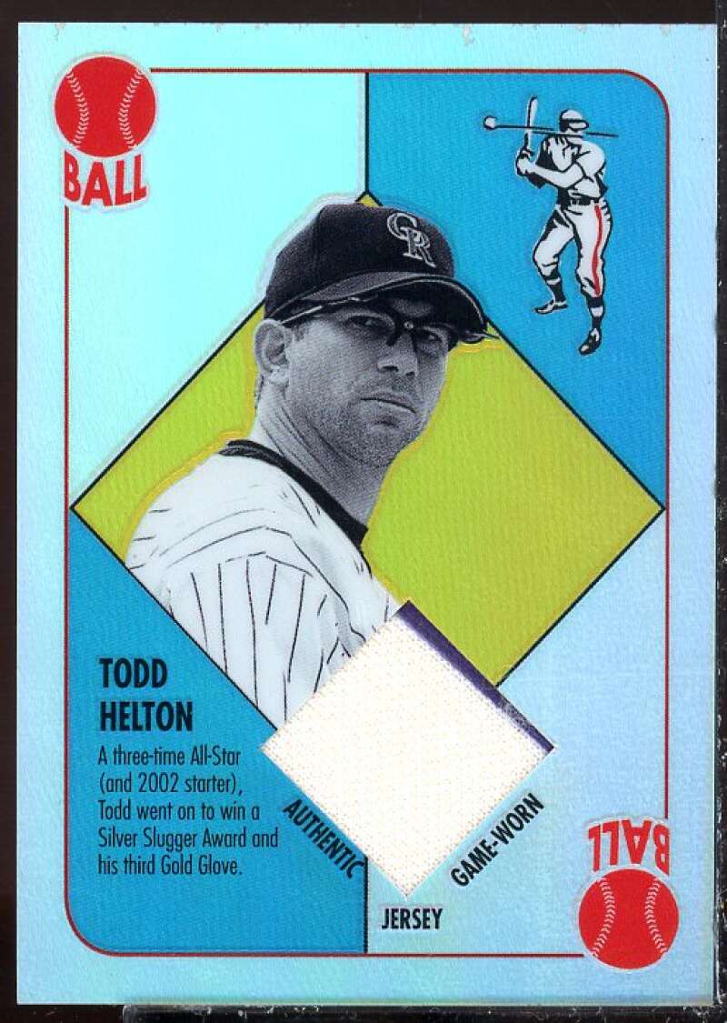 Todd Helton Card 2003 Topps Chrome Red Backs Relics #TH  Image 1