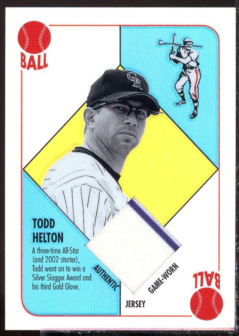 Todd Helton Card 2003 Topps Chrome Red Backs Relics #TH  Image 1