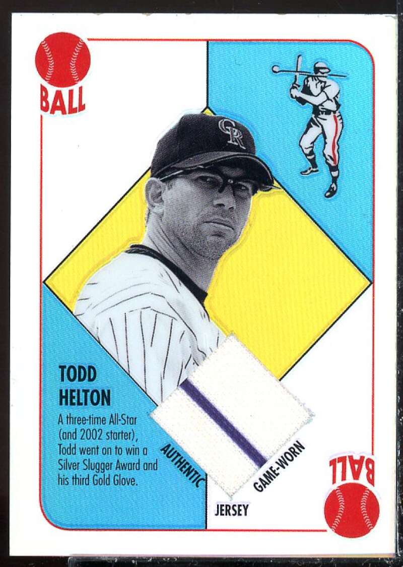 Todd Helton Card 2003 Topps Chrome Red Backs Relics #TH  Image 1