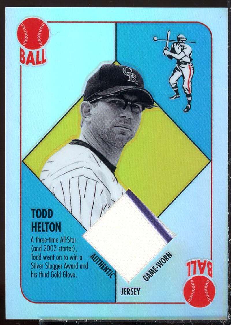 Todd Helton Card 2003 Topps Chrome Red Backs Relics #TH  Image 1