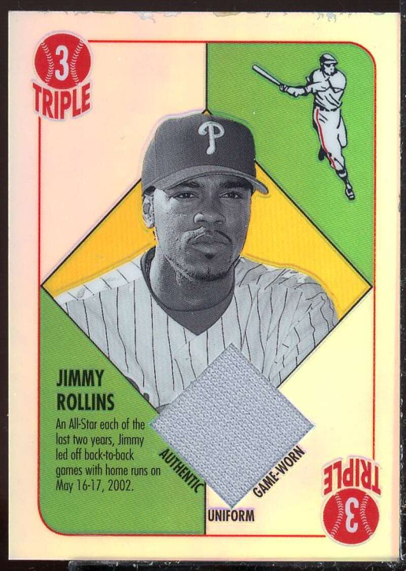 Jimmy Rollins Card 2003 Topps Chrome Blue Backs Relics #JR  Image 1