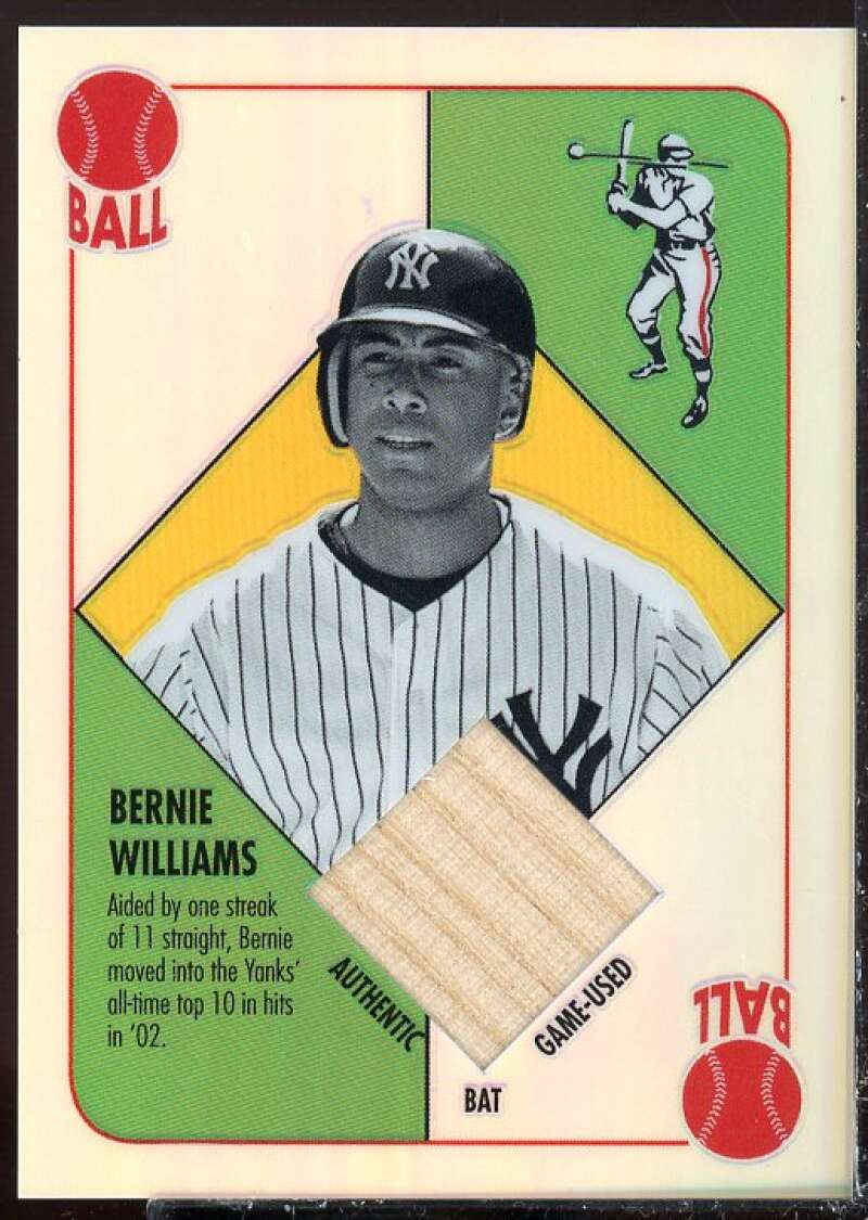 Bernie Williams Card 2003 Topps Chrome Blue Backs Relics #BW  Image 1