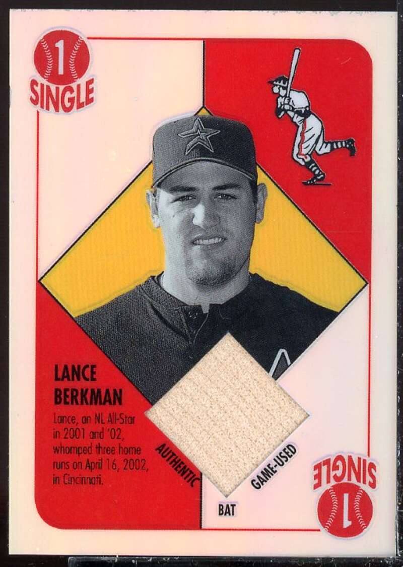 Lance Berkman Card 2003 Topps Chrome Blue Backs Relics #LB  Image 1
