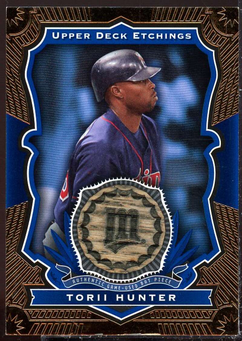 Torii Hunter SP Card 2004 Upper Deck Etchings Game Bat Blue #HU  Image 1