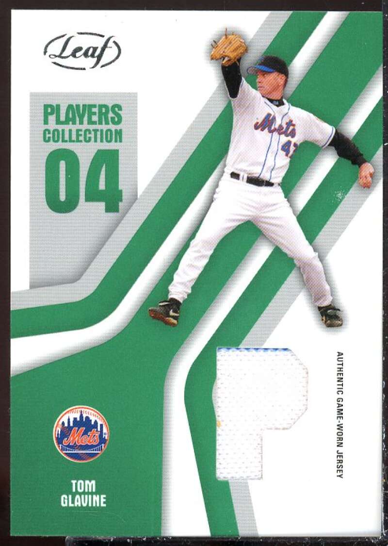 Tom Glavine Mets Card 2004 Leaf Players Collection Jersey Green #96  Image 1