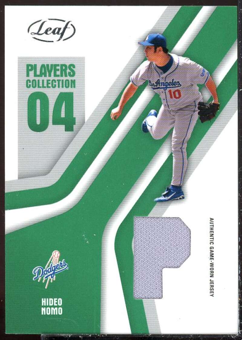 Hideo Nomo Dodgers Gray Card 2004 Leaf Players Collection Jersey Green #35  Image 1