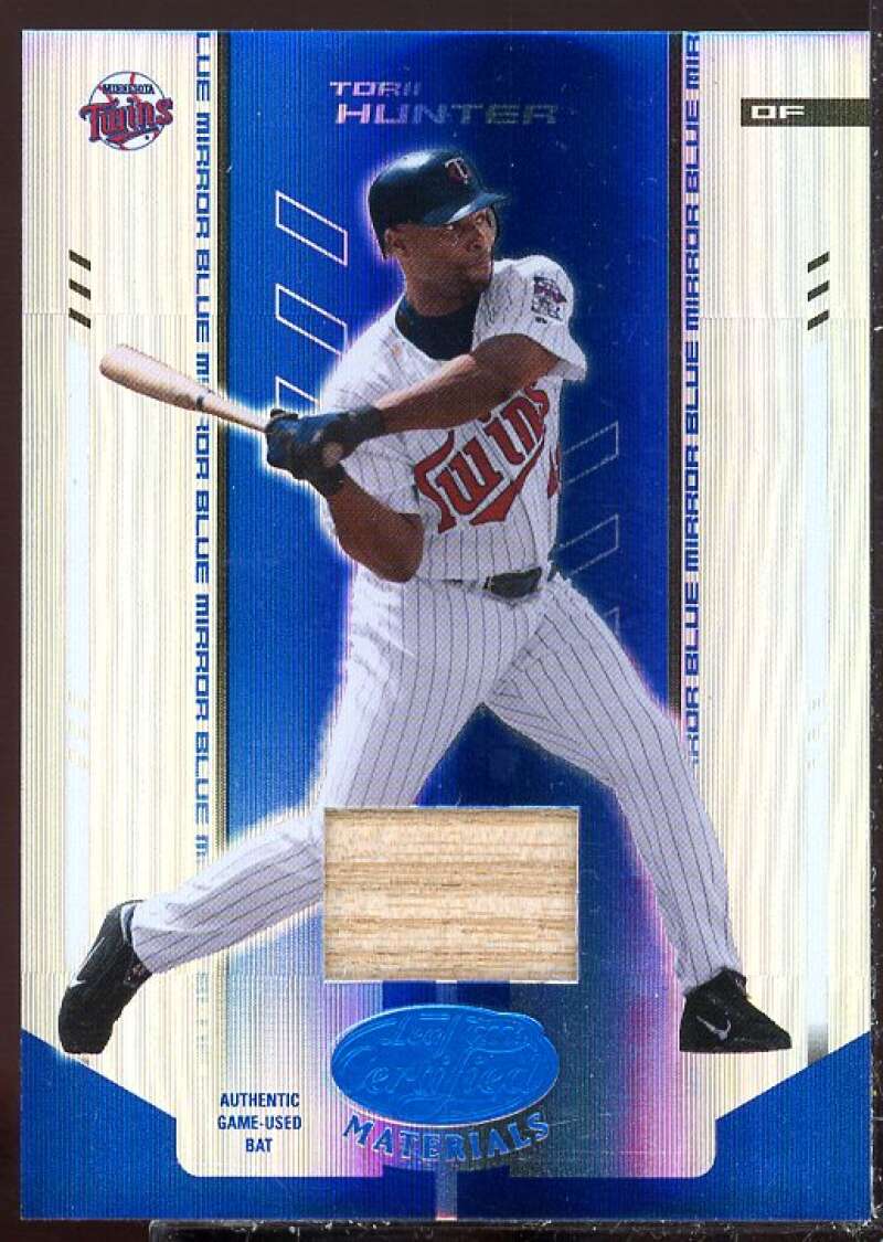 Torii Hunter Card 2004 Leaf Certified Materials Mirror Bat Blue #183  Image 1