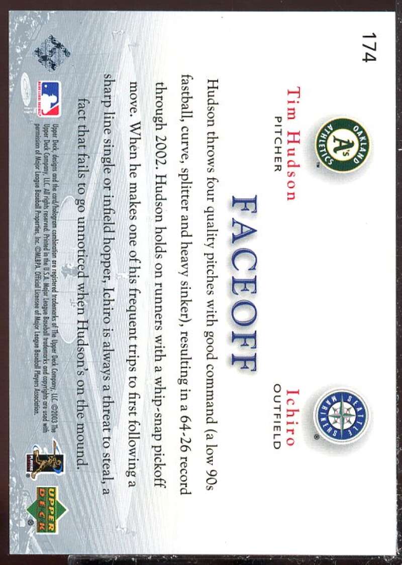 T.Hudson/I.Suzuki Card 2003 Upper Deck Game Face #174  Image 2