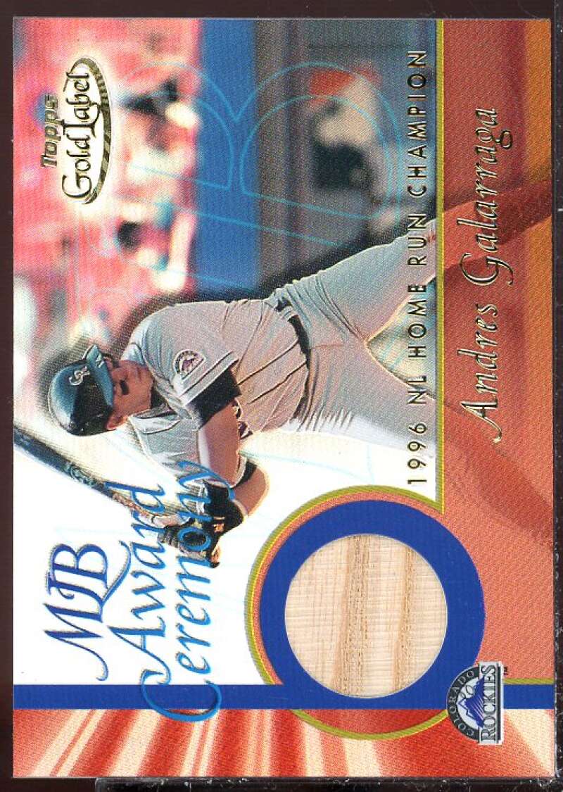 Andres Galarraga HR Card 2001 Topps Gold Label MLB Award Ceremony Relics #AG2  Image 1