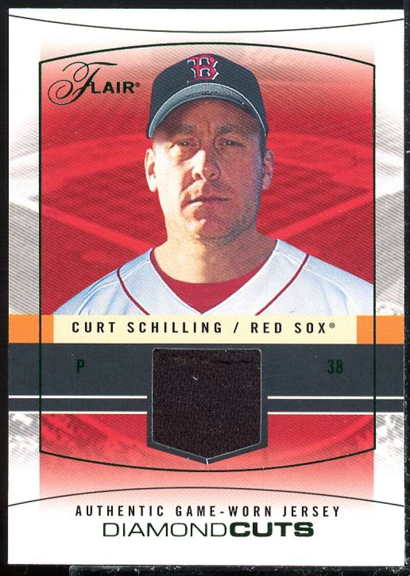 Curt Schilling Card 2004 Flair Diamond Cuts Game Used Green #CS  Image 1