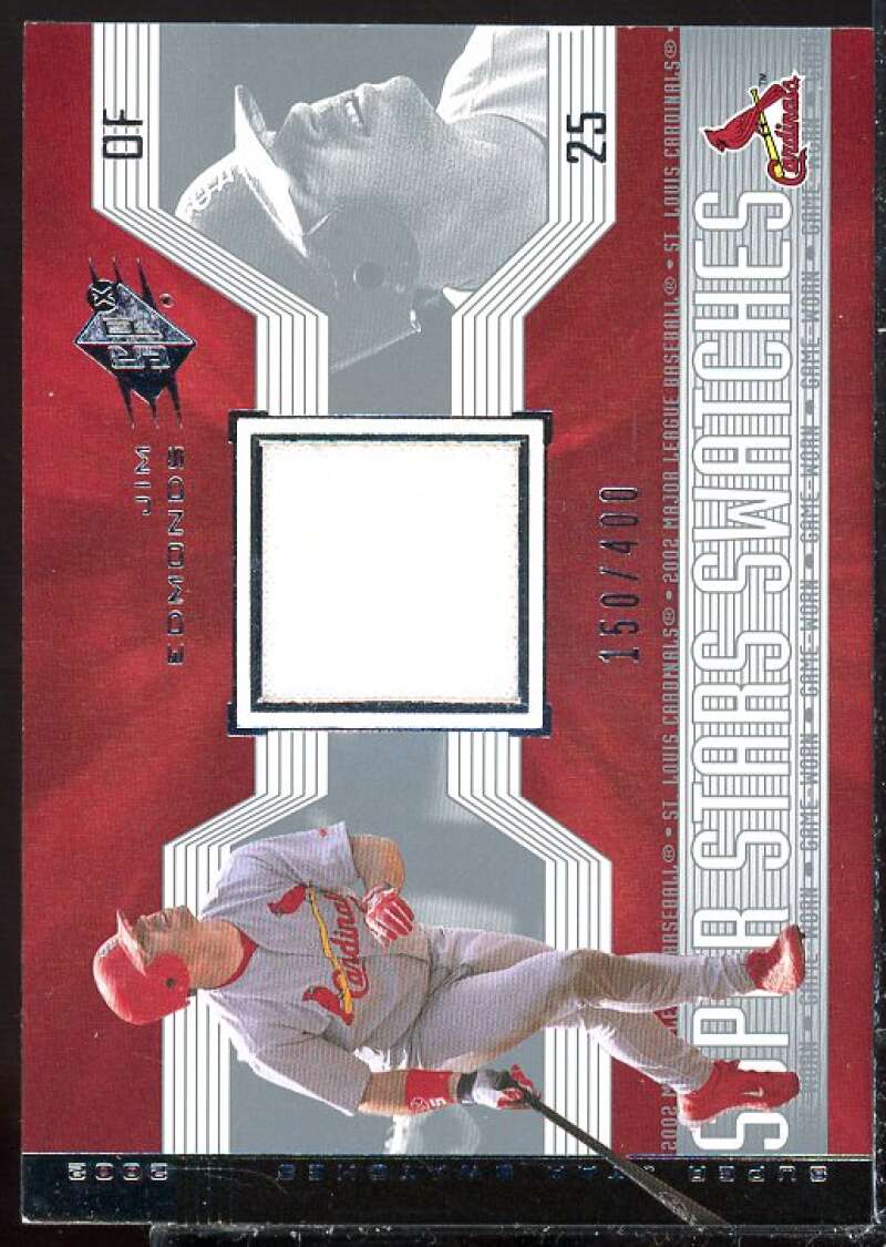 Jim Edmonds Card 2002 SPx SuperStars Swatches Silver #181  Image 1