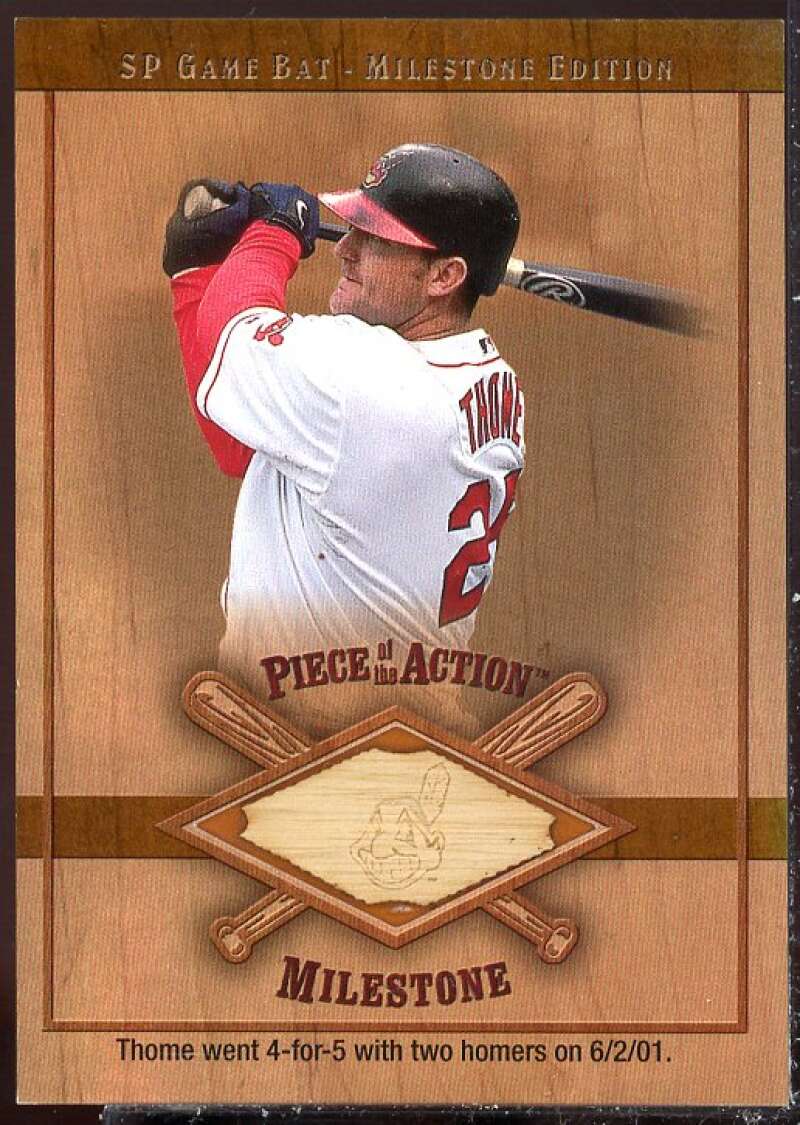 Jim Thome Card 2001 SP Game Bat Milestone Piece of Action Milestone #JT  Image 1