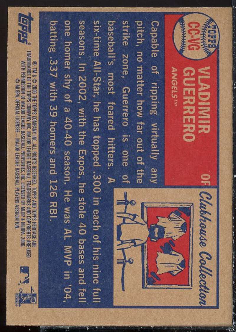 Vladimir Guerrero Card 2006 Topps Heritage Clubhouse Collection Relics #VG  Image 2