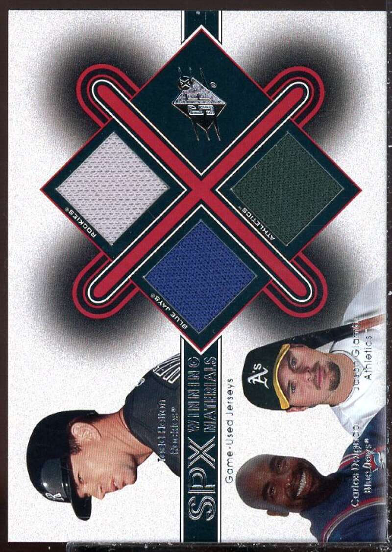 Helton/Delgado/Giambi Card 2001 SPx Winning Materials Update Trios #HDG  Image 1