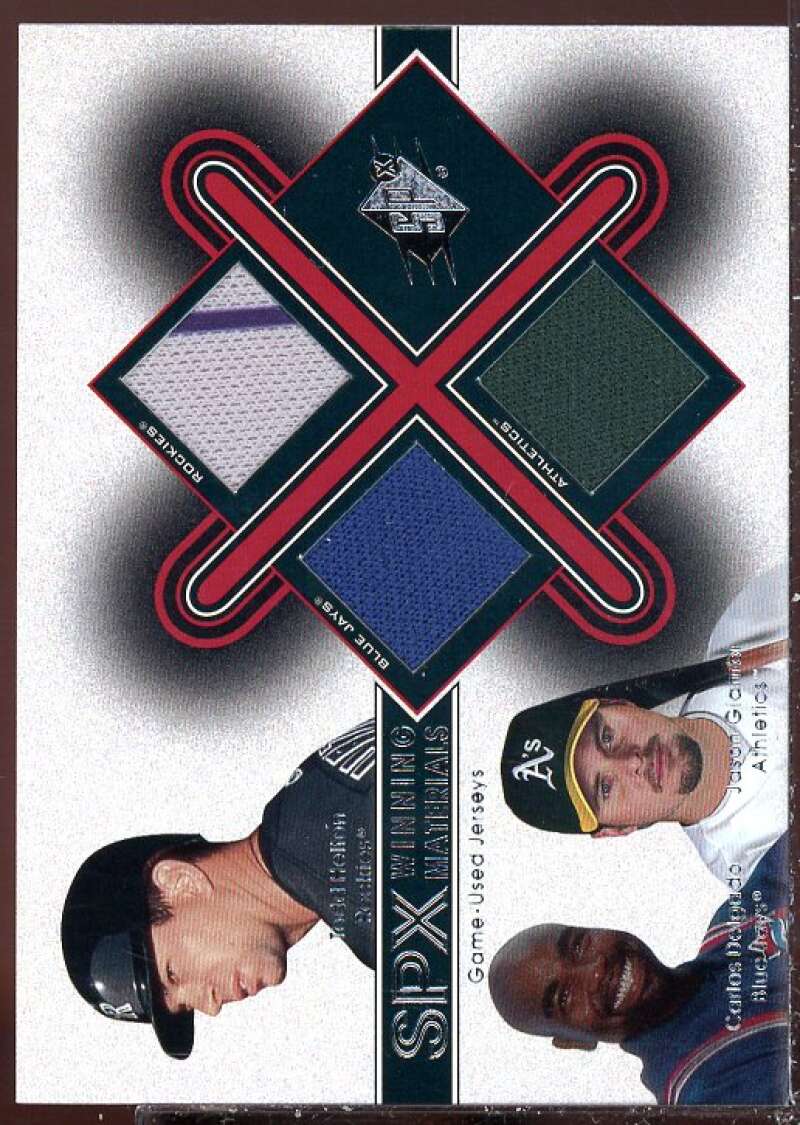 Helton/Delgado/Giambi Card 2001 SPx Winning Materials Update Trios #HDG  Image 1