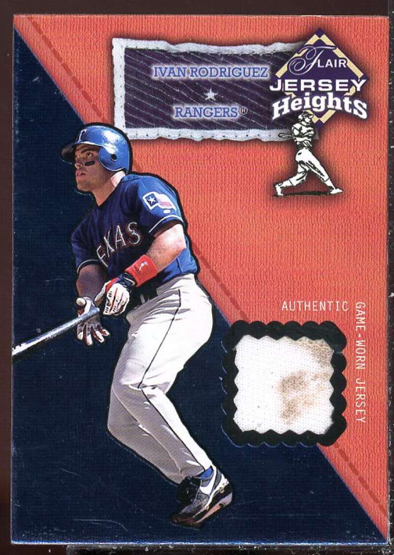 Ivan Rodriguez Card 2002 Flair Jersey Heights #23  Image 1