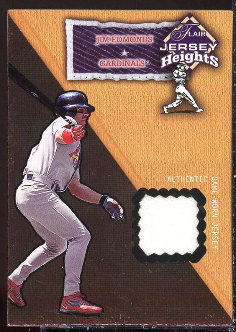 Jim Edmonds Card 2002 Flair Jersey Heights #9  Image 1