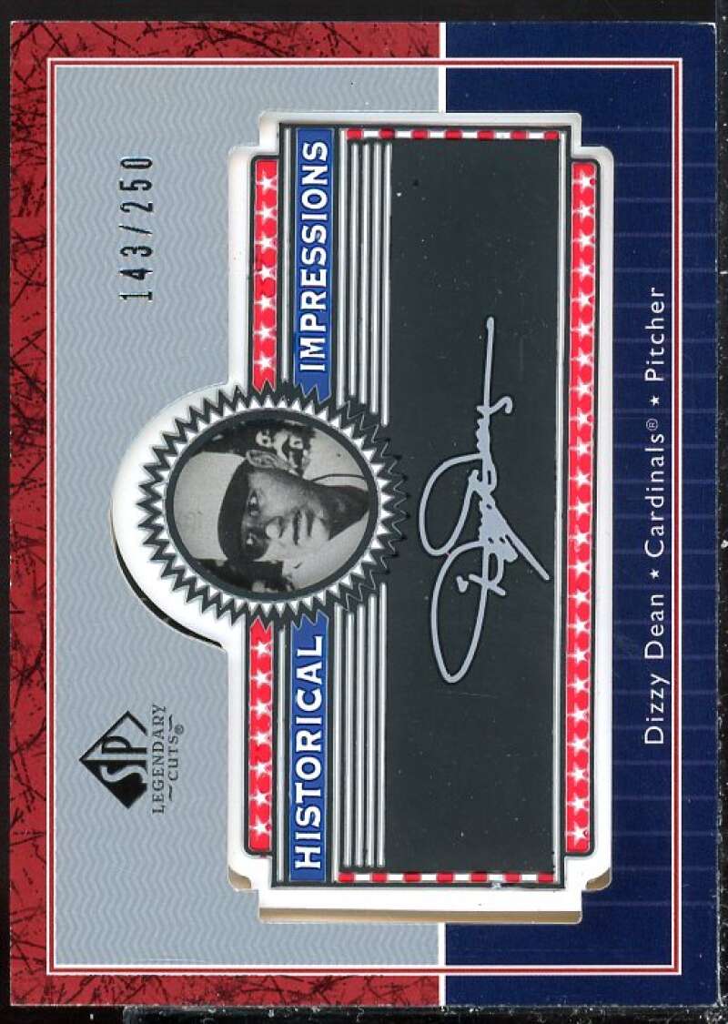 Dizzy Dean Card 2003 SP Legendary Cuts Historical Impressions Silver #DD  Image 1