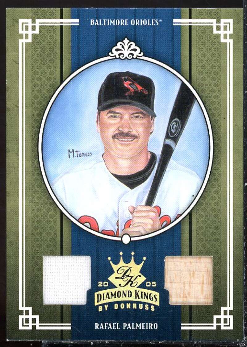 Rafael Palmeiro O's Bat-Jsy/10 Card 2005 Diamond Kings Materials Gold #321  Image 1