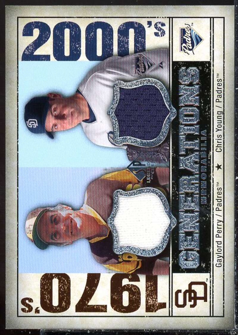 Gaylord Perry/Chris Young 2008 SP Legendary Cuts Generations Dual Memorabilia PY Image 1