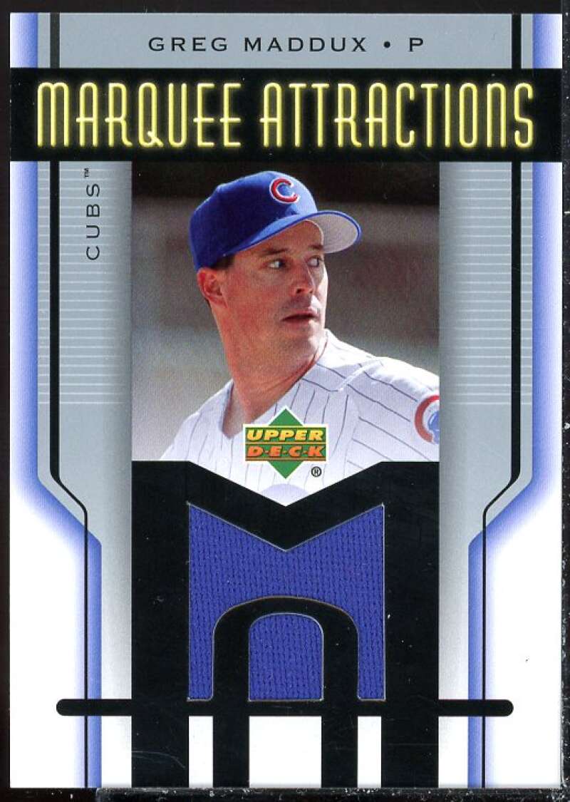 Greg Maddux Card 2005 Upper Deck Marquee Attractions Jersey #GM  Image 1