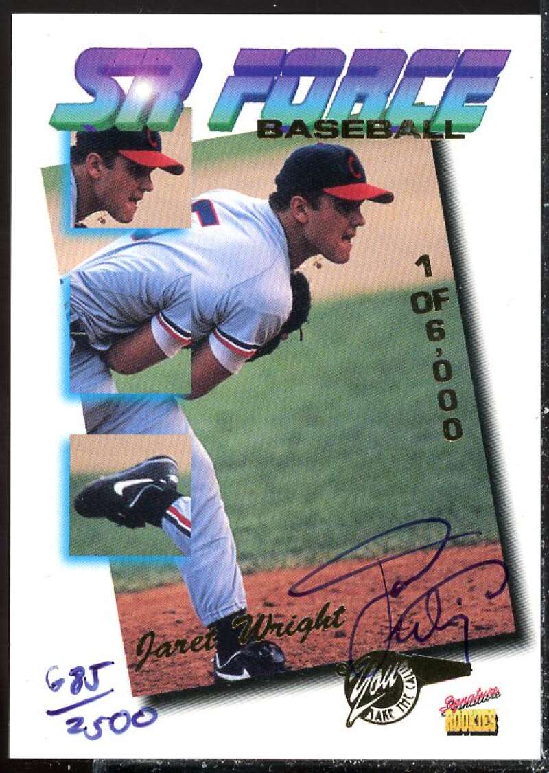 Jaret Wright Card 1995 Signature Rookies Tetrad SR Force Autographs #F12  Image 1