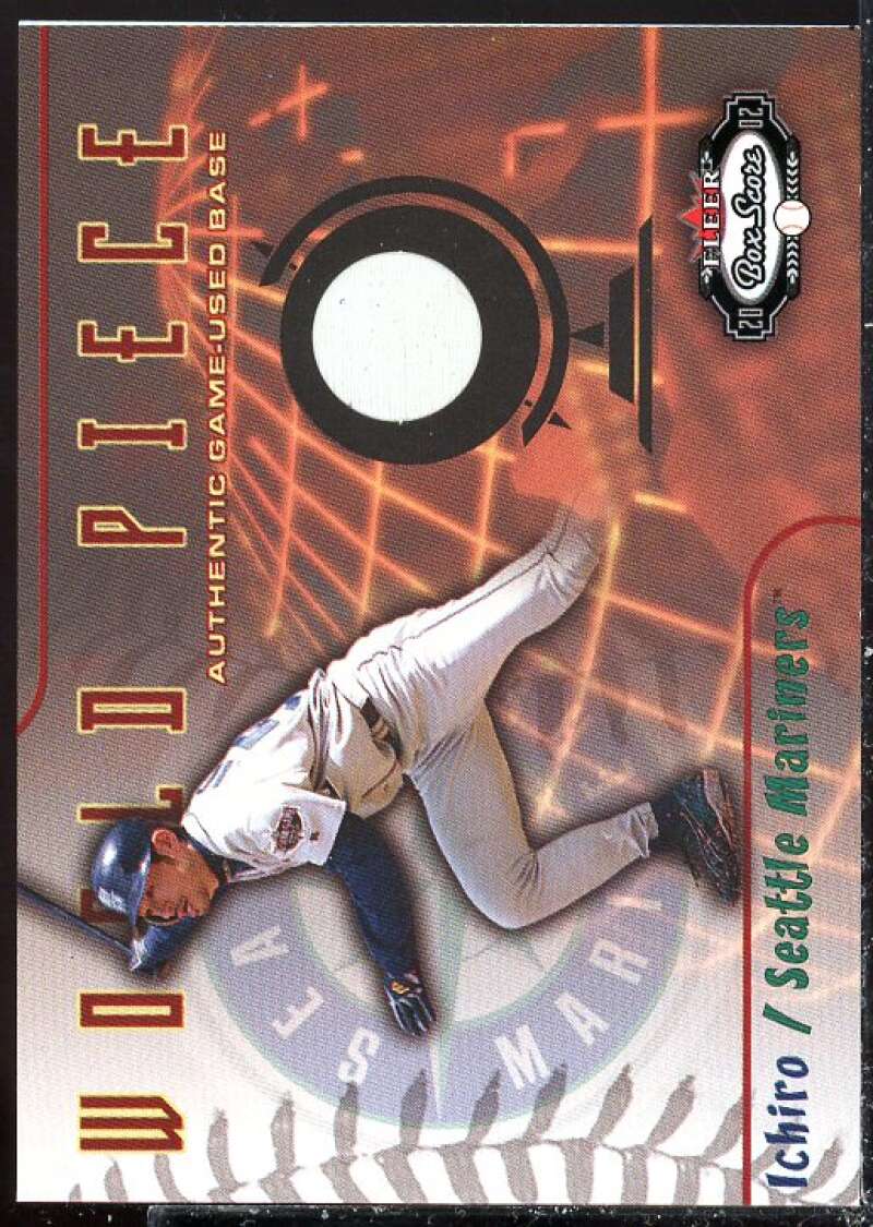 Ichiro Suzuki Base Card 2002 Fleer Box Score World Piece Game Used #1  Image 1