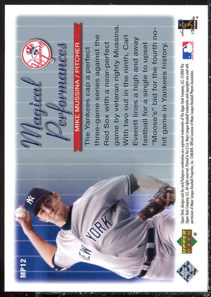 Mike Mussina 1st Postseason Card 2004 Upper Deck Magical Performances #33  Image 2