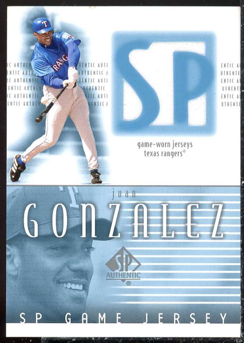 Juan Gonzalez Card 2002 SP Authentic Game Jersey #JJGO  Image 1
